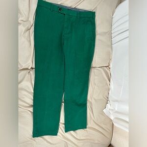 Brooks Brothers Milano Chino Pants Mens 35x32 Kelly Green Flat Front